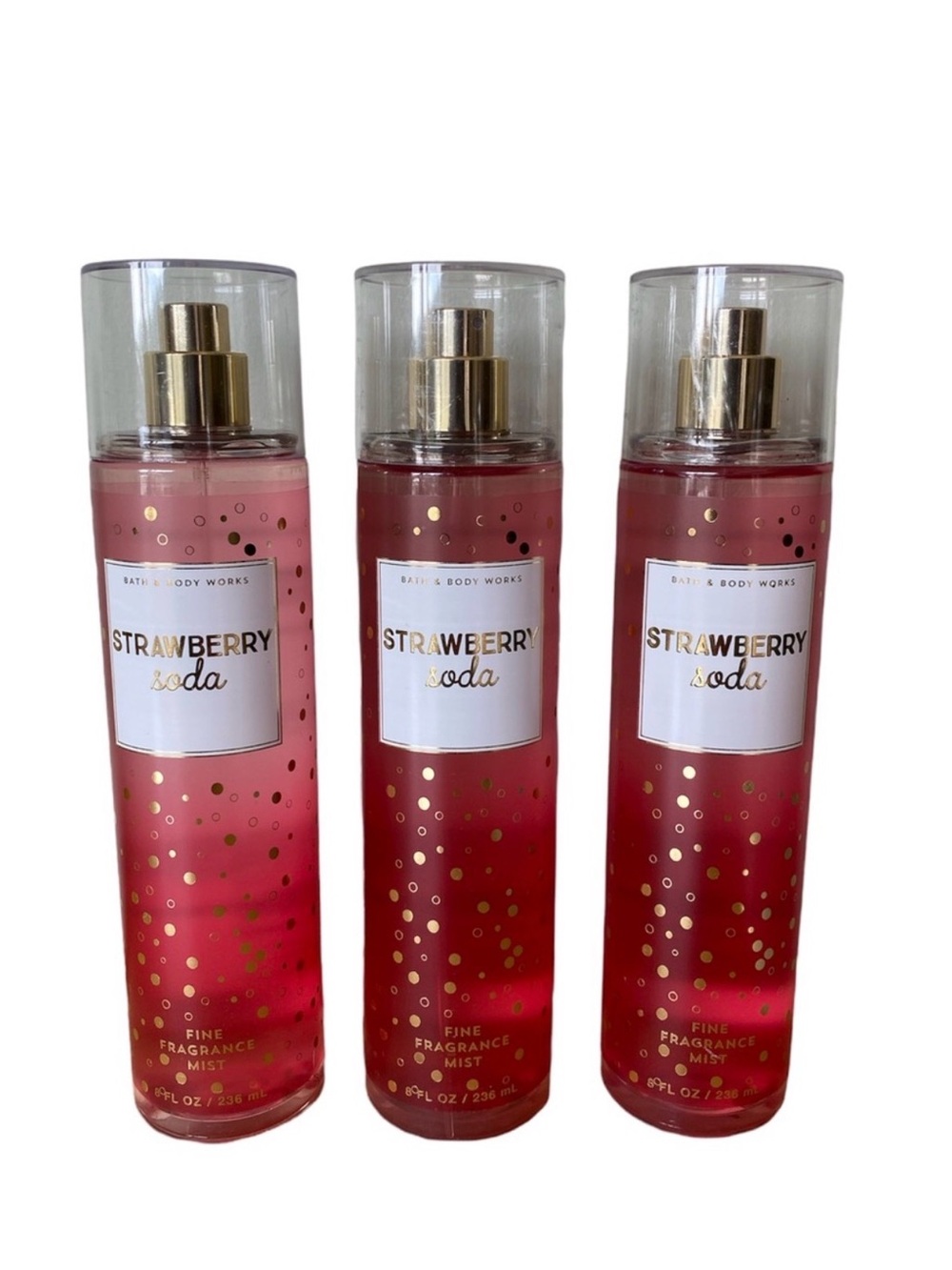Bath & Body Works Strawberry Soda Fine Fragrance Mist x3